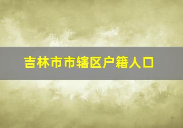 吉林市市辖区户籍人口