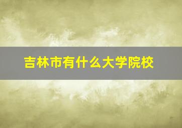 吉林市有什么大学院校