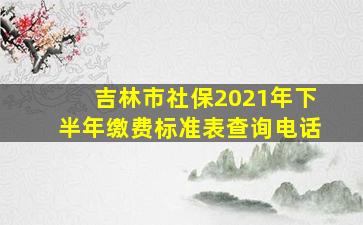 吉林市社保2021年下半年缴费标准表查询电话