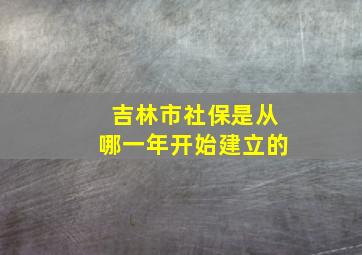 吉林市社保是从哪一年开始建立的