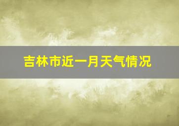 吉林市近一月天气情况