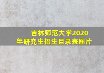 吉林师范大学2020年研究生招生目录表图片