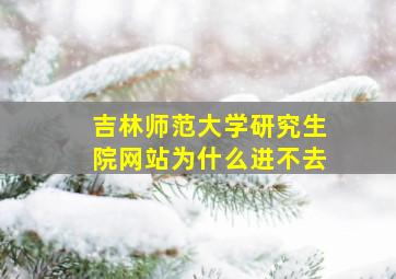 吉林师范大学研究生院网站为什么进不去