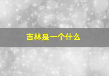 吉林是一个什么