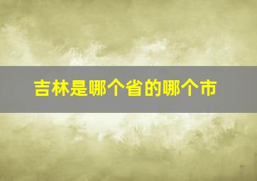 吉林是哪个省的哪个市