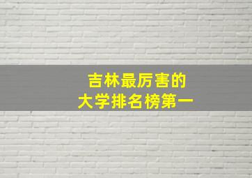 吉林最厉害的大学排名榜第一