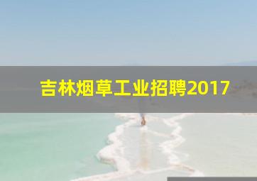 吉林烟草工业招聘2017