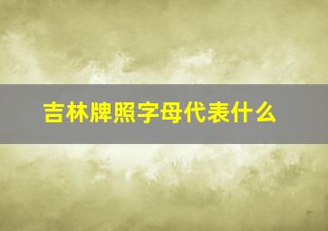 吉林牌照字母代表什么