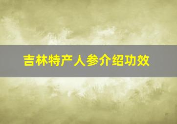 吉林特产人参介绍功效