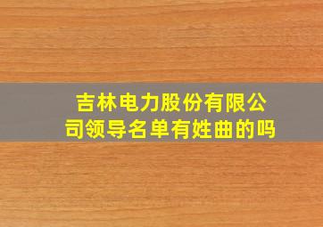 吉林电力股份有限公司领导名单有姓曲的吗