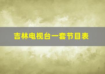 吉林电视台一套节目表