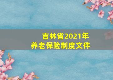 吉林省2021年养老保险制度文件