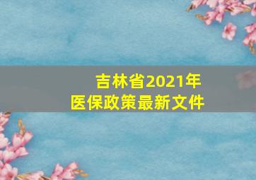 吉林省2021年医保政策最新文件