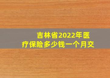 吉林省2022年医疗保险多少钱一个月交