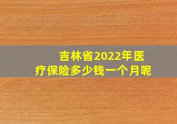 吉林省2022年医疗保险多少钱一个月呢