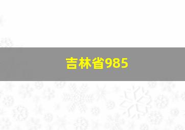 吉林省985