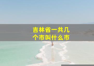 吉林省一共几个市叫什么市