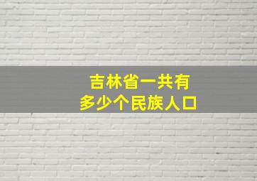 吉林省一共有多少个民族人口