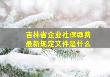 吉林省企业社保缴费最新规定文件是什么