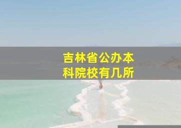 吉林省公办本科院校有几所