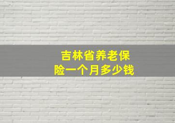 吉林省养老保险一个月多少钱