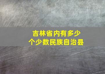 吉林省内有多少个少数民族自治县