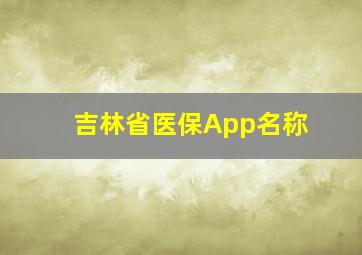 吉林省医保App名称