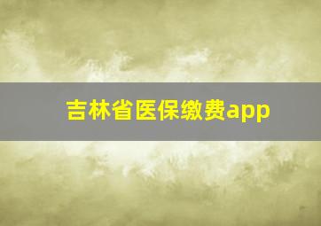 吉林省医保缴费app