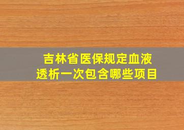 吉林省医保规定血液透析一次包含哪些项目