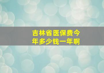 吉林省医保费今年多少钱一年啊