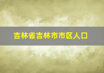 吉林省吉林市市区人口