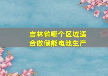 吉林省哪个区域适合做储能电池生产