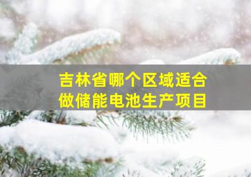 吉林省哪个区域适合做储能电池生产项目