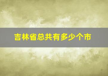 吉林省总共有多少个市