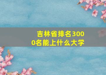 吉林省排名3000名能上什么大学