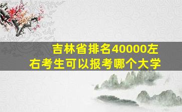 吉林省排名40000左右考生可以报考哪个大学