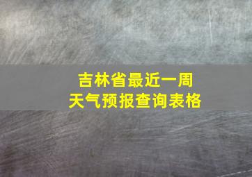 吉林省最近一周天气预报查询表格