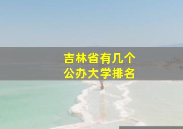 吉林省有几个公办大学排名