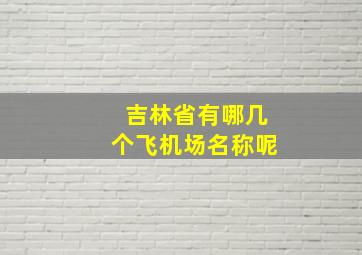 吉林省有哪几个飞机场名称呢