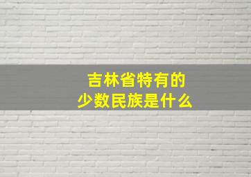 吉林省特有的少数民族是什么