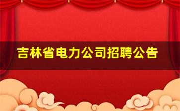 吉林省电力公司招聘公告