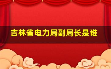 吉林省电力局副局长是谁