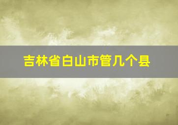 吉林省白山市管几个县