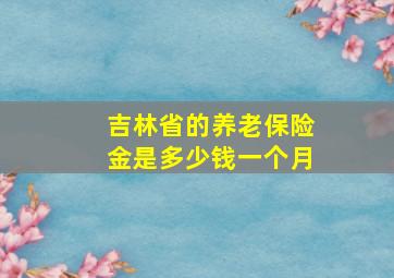 吉林省的养老保险金是多少钱一个月