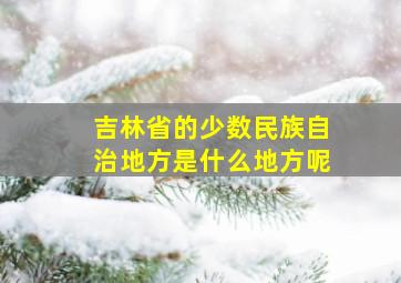 吉林省的少数民族自治地方是什么地方呢