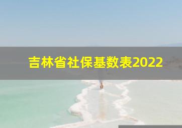 吉林省社保基数表2022