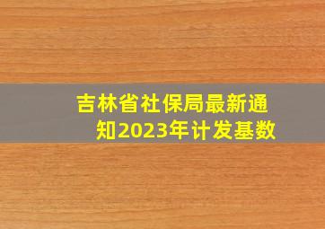 吉林省社保局最新通知2023年计发基数