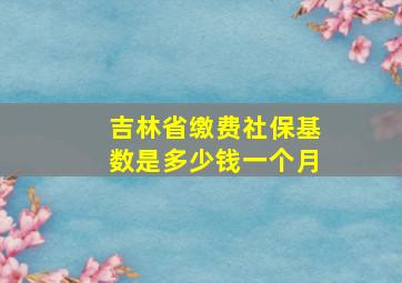 吉林省缴费社保基数是多少钱一个月