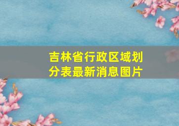 吉林省行政区域划分表最新消息图片