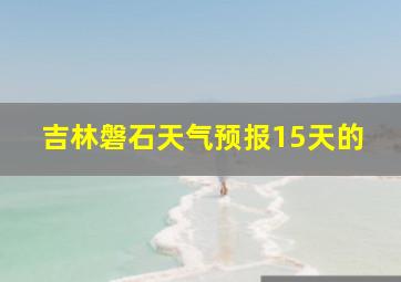 吉林磐石天气预报15天的